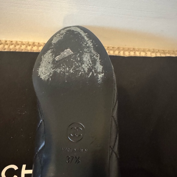 Chanel Black Quilted Women's Ballet Flats - Picture 5 of 6